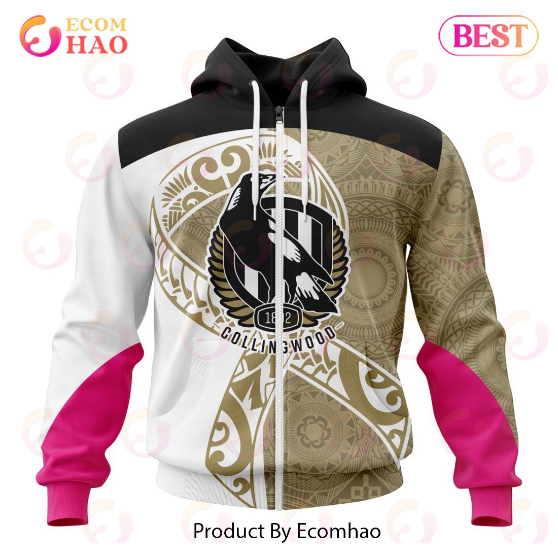 AFL Collingwood Football Club Specialized Kits Samoa Fight Cancer 3D Hoodie