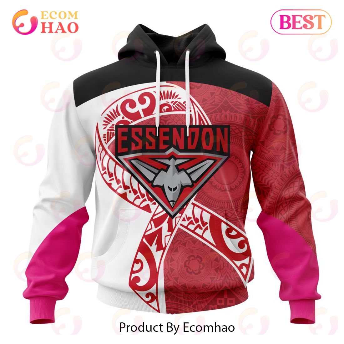 AFL Essendon Football Club Specialized Kits Samoa Fight Cancer 3D Hoodie