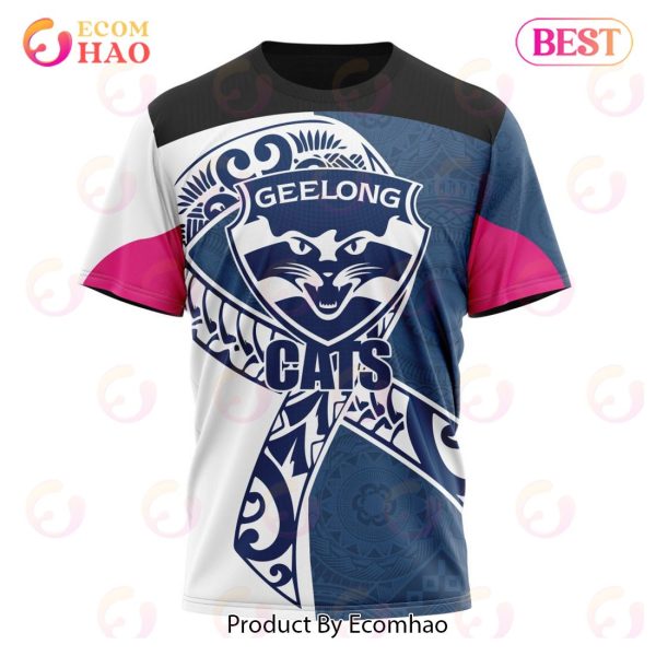 AFL Geelong Football Club Specialized Kits Samoa Fight Cancer 3D Hoodie