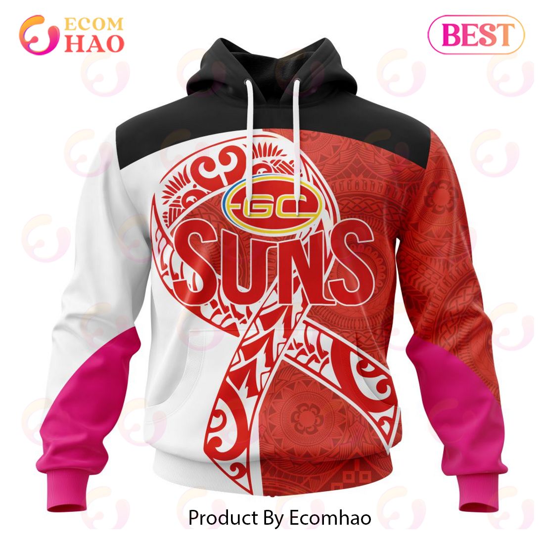 AFL Essendon Football Club Specialized Kits Samoa Fight Cancer 3D Hoodie