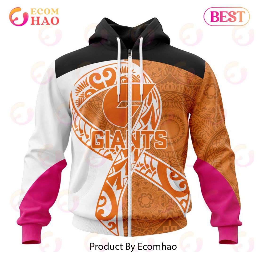 AFL Greater Western Sydney Giants Specialized Kits Samoa Fight Cancer 3D Hoodie