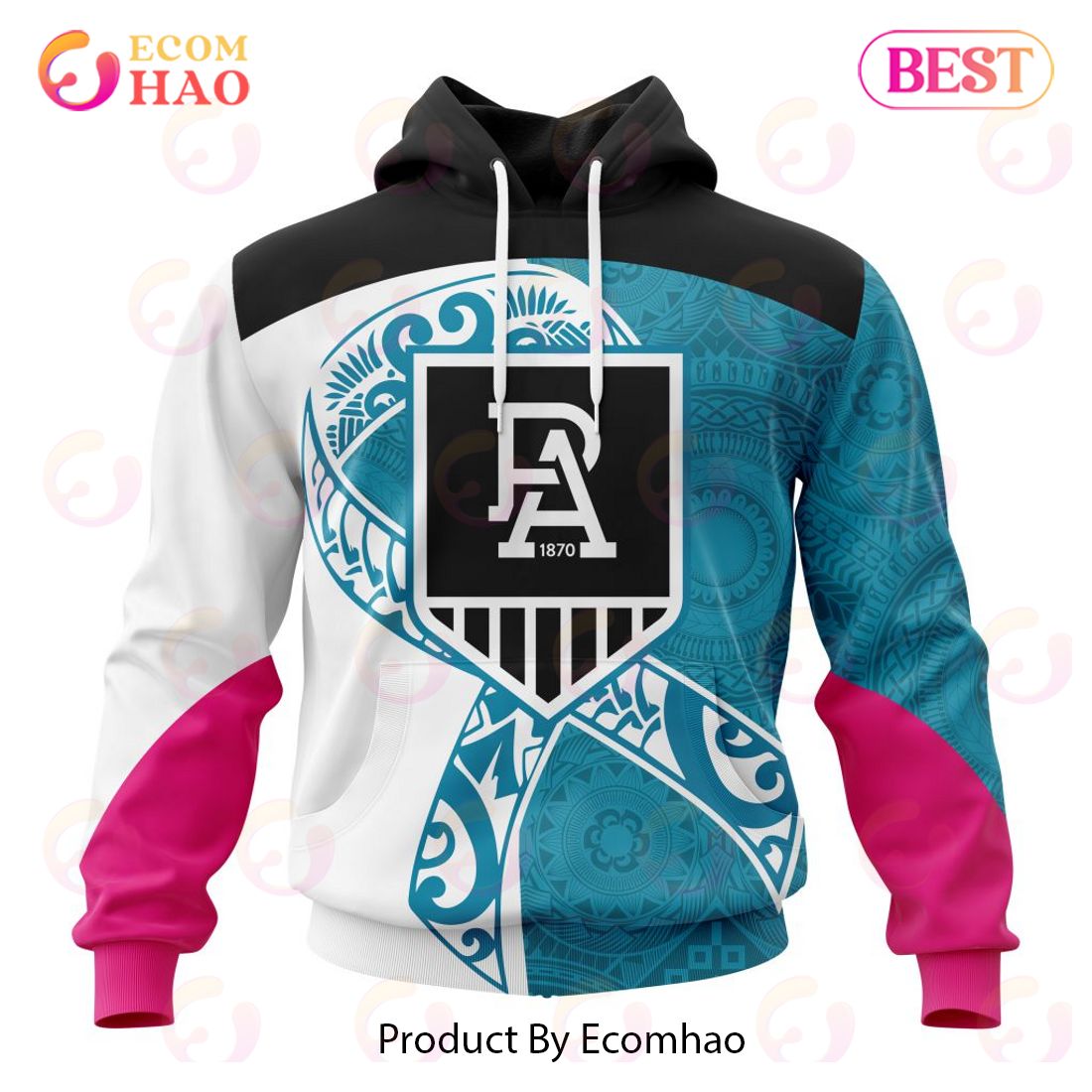 AFL Port Adelaide Specialized Kits Samoa Fight Cancer 3D Hoodie