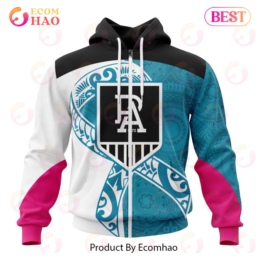 AFL Port Adelaide Specialized Kits Samoa Fight Cancer 3D Hoodie