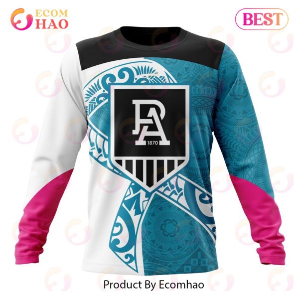 AFL Port Adelaide Specialized Kits Samoa Fight Cancer 3D Hoodie