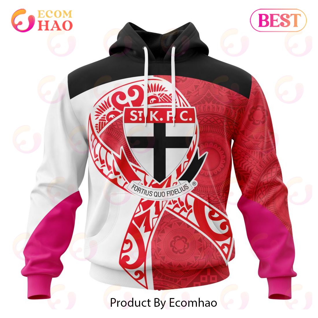 AFL St Kilda Football Club Specialized Kits Samoa Fight Cancer 3D Hoodie