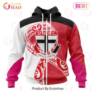 AFL St Kilda Football Club Specialized Kits Samoa Fight Cancer 3D Hoodie