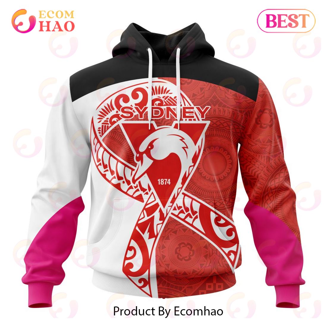 AFL Sydney Swans Specialized Kits Samoa Fight Cancer 3D Hoodie