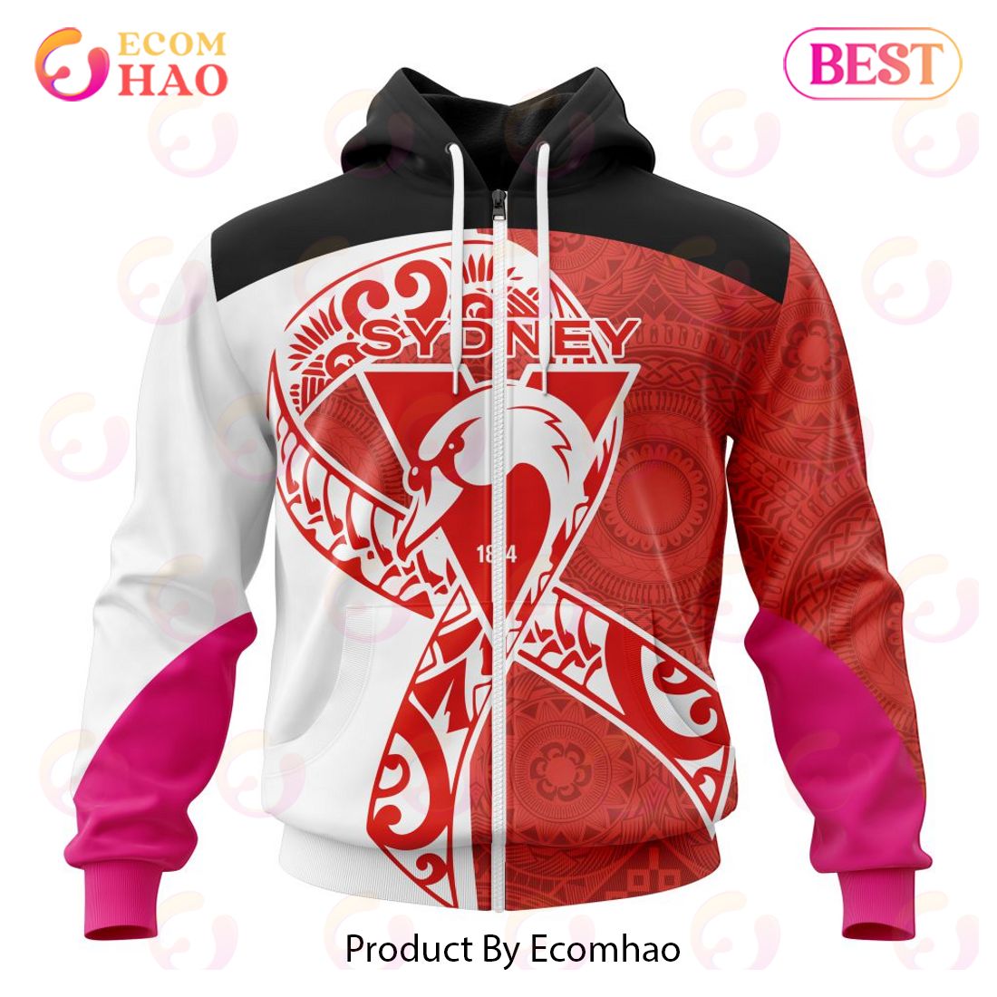 AFL Sydney Swans Specialized Kits Samoa Fight Cancer 3D Hoodie