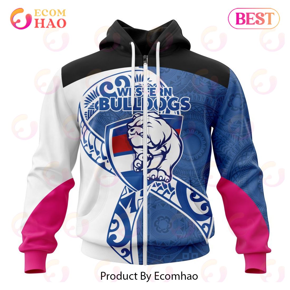 AFL Western Bulldogs Specialized Kits Samoa Fight Cancer 3D Hoodie