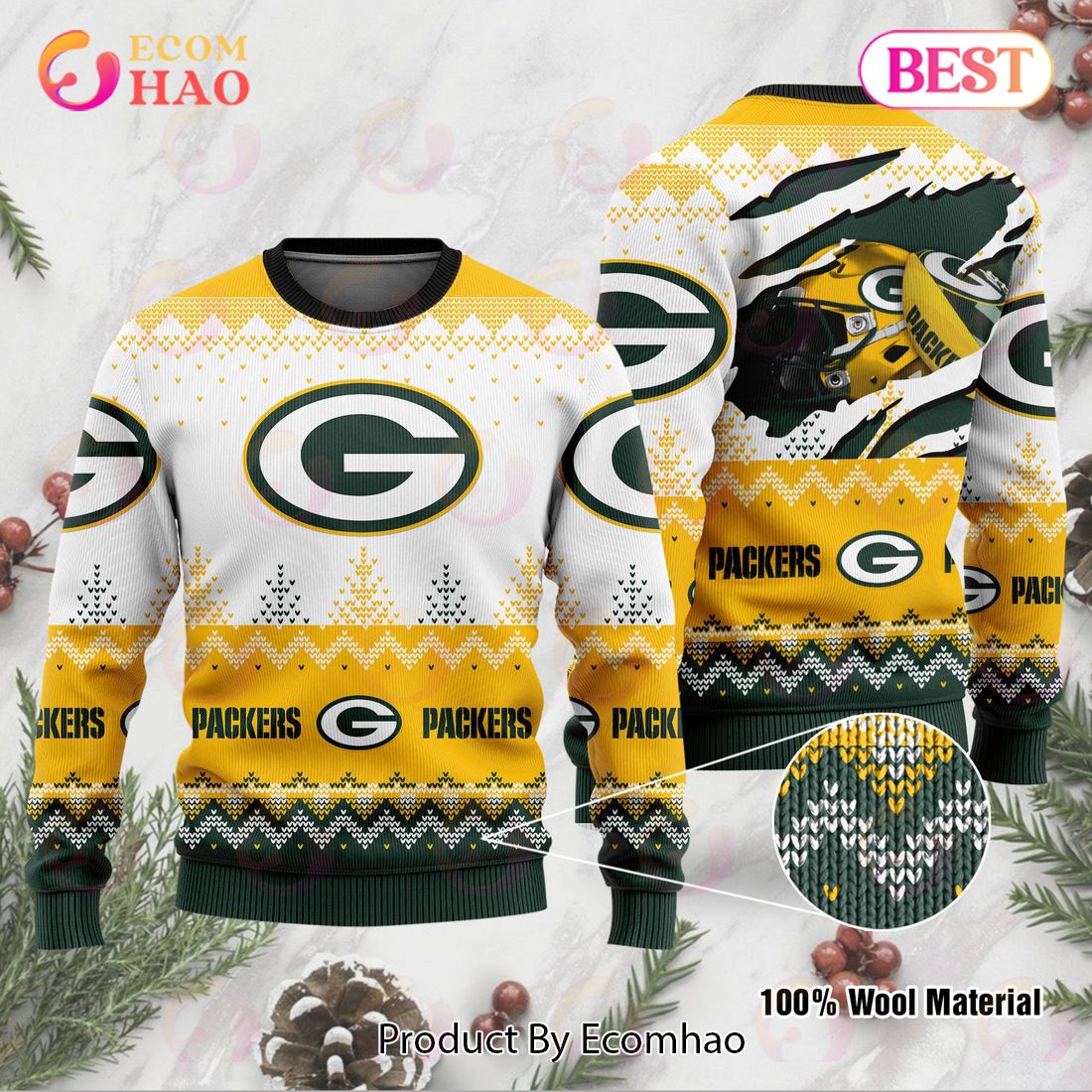 Green Bay Packers Christmas Ugly Sweater - REVER LAVIE