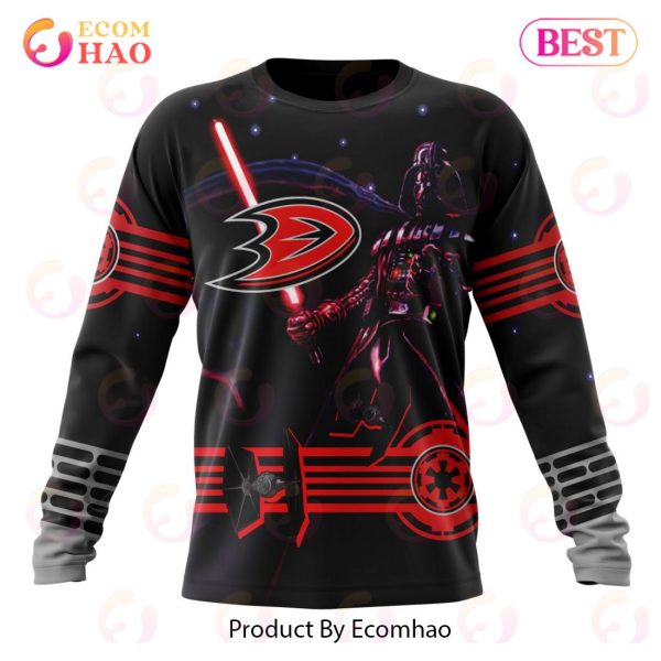 NHL Anaheim Ducks Specialized Starwar Darth Vader Version Jersey 3D Hoodie