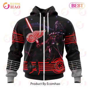 NHL Detroit Red Wings Specialized Starwar Darth Vader Version Jersey 3D Hoodie