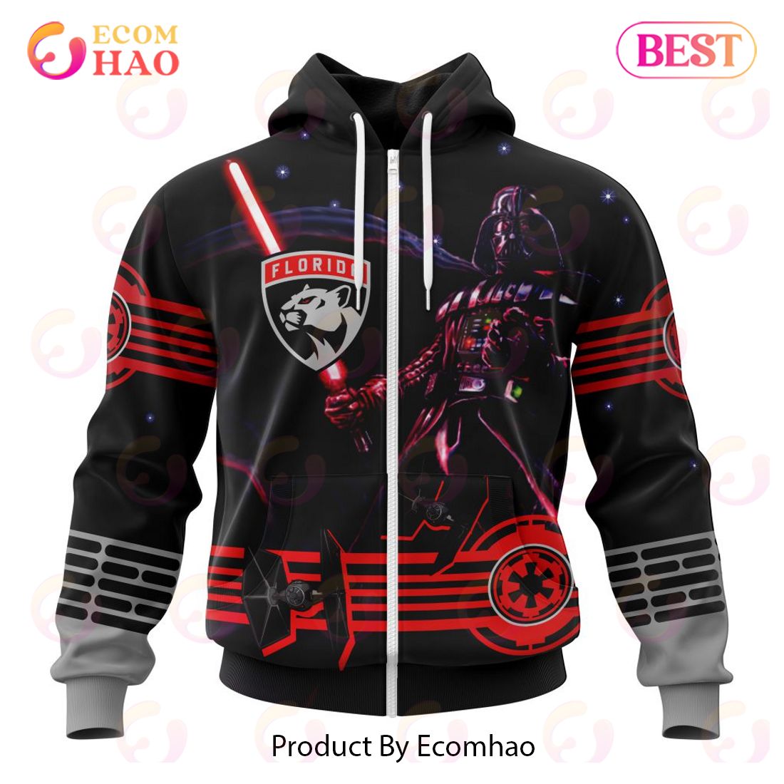 NHL Florida Panthers Specialized Starwar Darth Vader Version Jersey 3D Hoodie