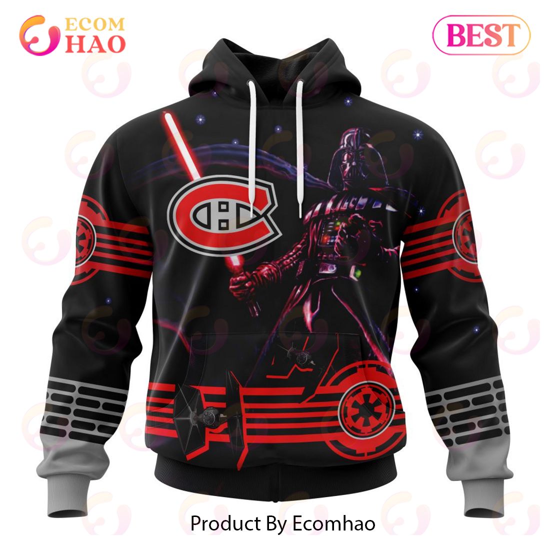 NHL Montreal Canadiens Specialized Starwar Darth Vader Version Jersey 3D Hoodie