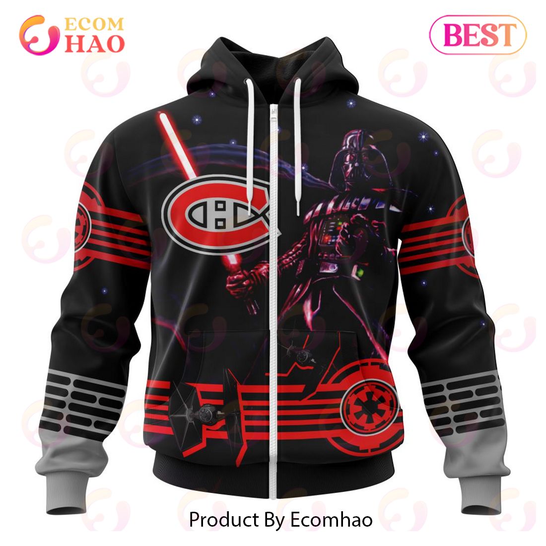 NHL Montreal Canadiens Specialized Starwar Darth Vader Version Jersey 3D Hoodie