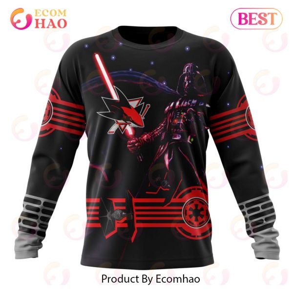 NHL San Jose Sharks Specialized Starwar Darth Vader Version Jersey 3D Hoodie
