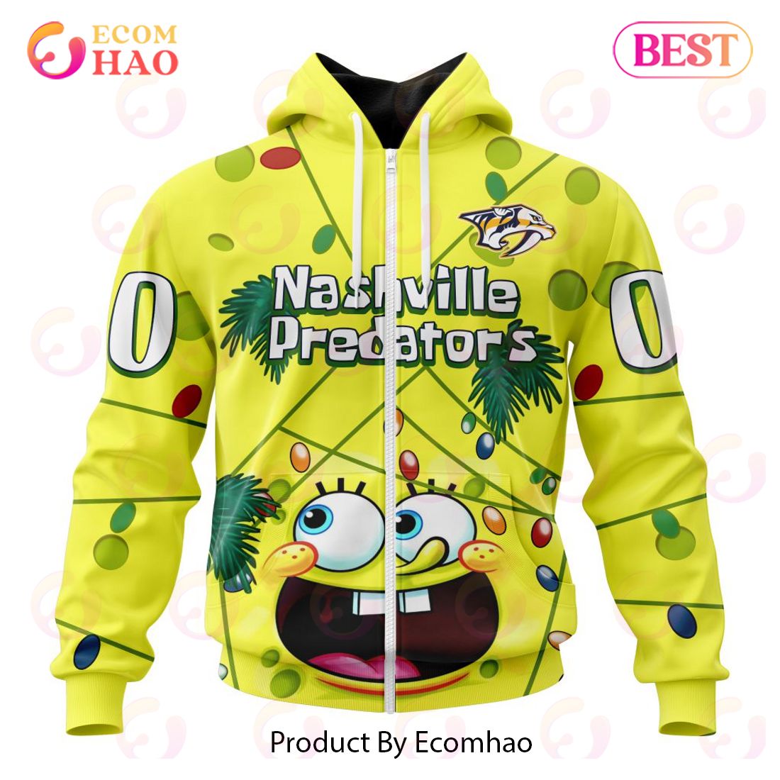 Nashville Predators Specialized With SpongeBob Concept 3D Hoodie