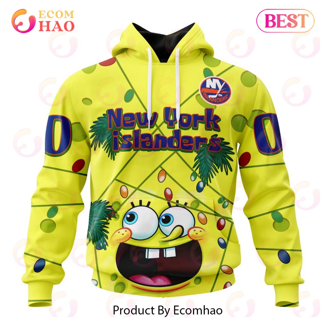 New York Islanders Specialized With SpongeBob Concept 3D Hoodie