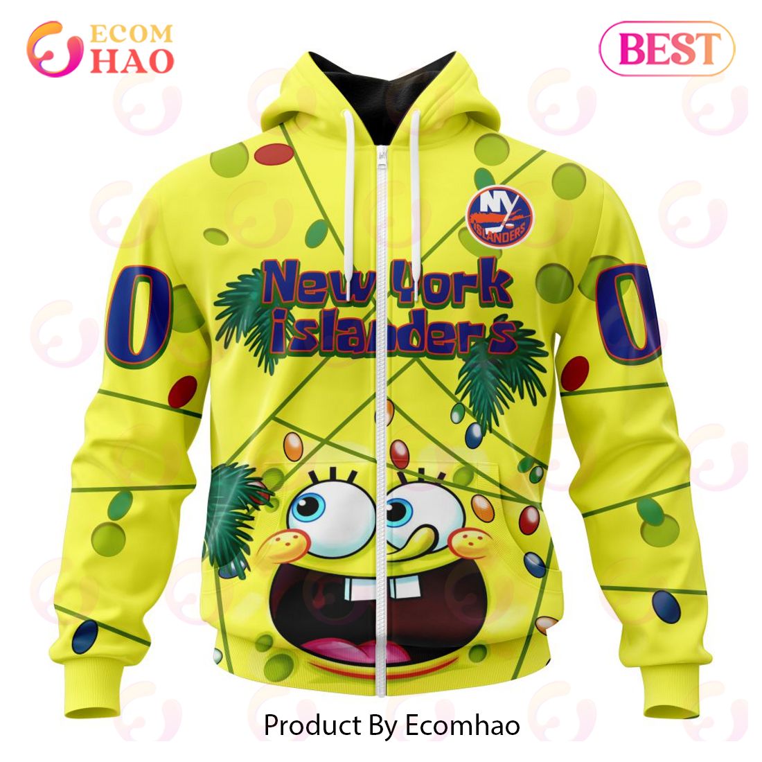 New York Islanders Specialized With SpongeBob Concept 3D Hoodie