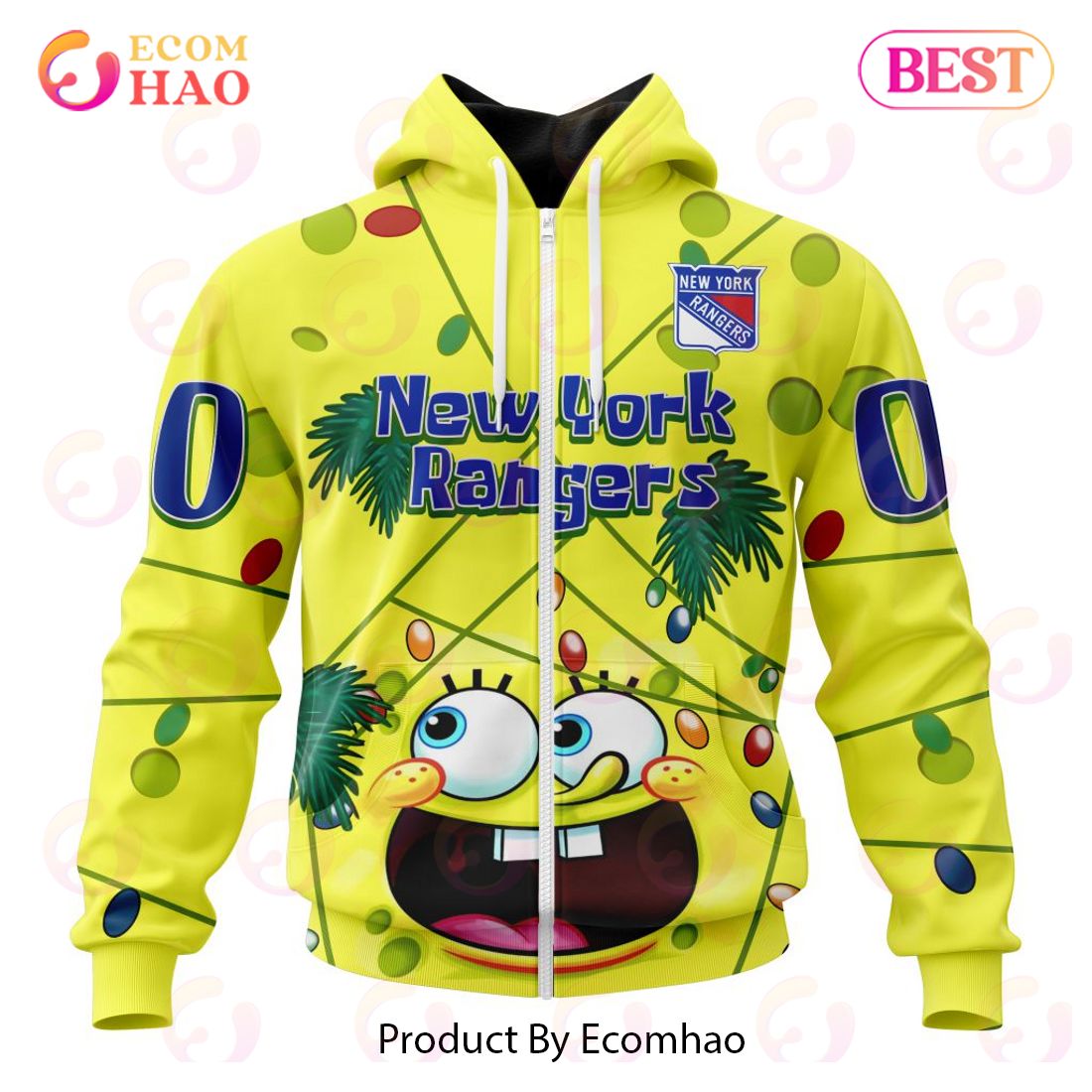 New York Rangers Specialized With SpongeBob Concept 3D Hoodie