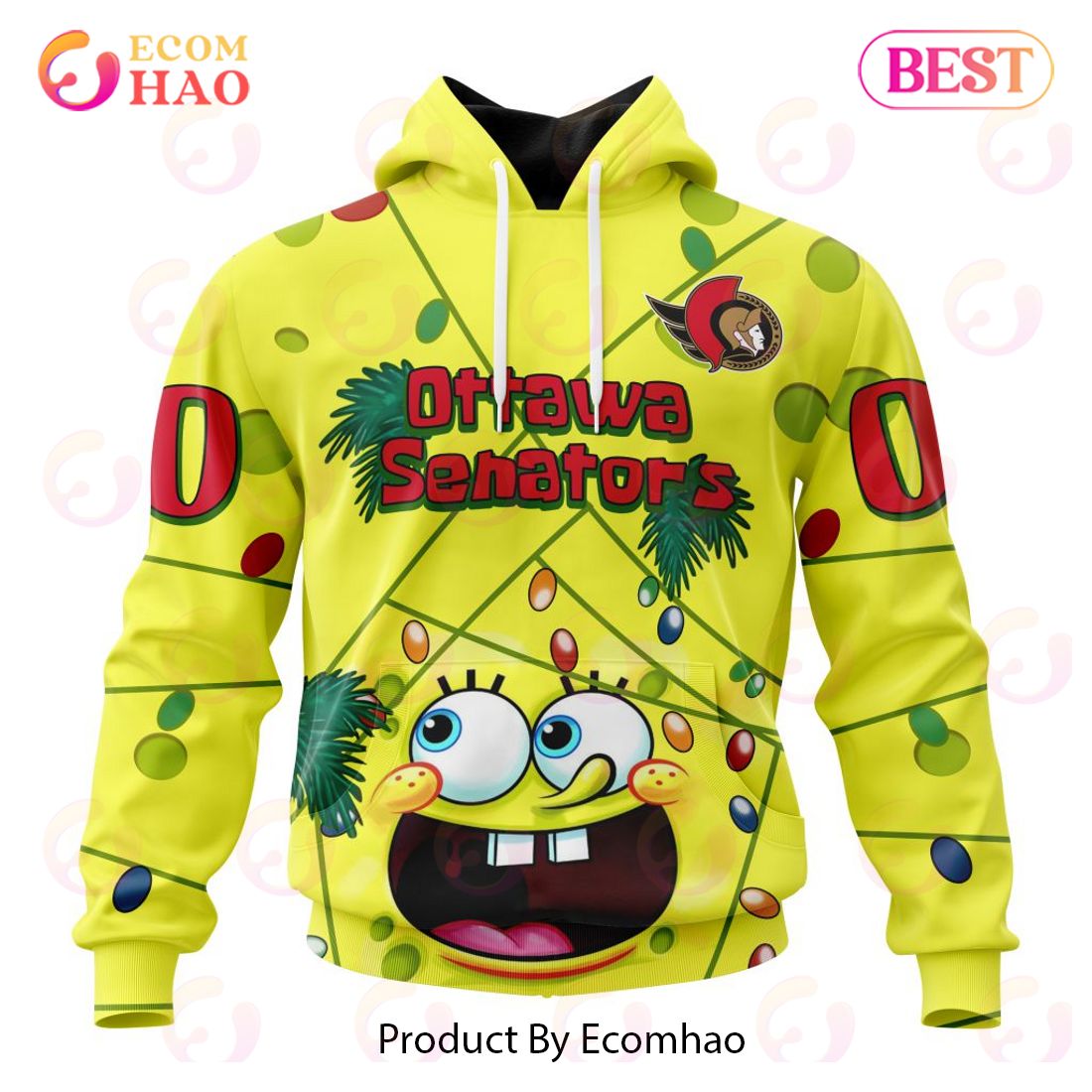 Ottawa Senators Specialized With SpongeBob Concept 3D Hoodie