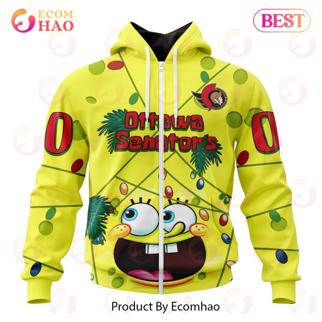 Ottawa Senators Specialized With SpongeBob Concept 3D Hoodie