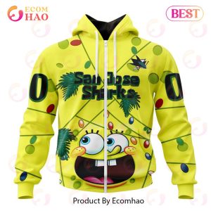 San Jose Sharks Specialized With SpongeBob Concept 3D Hoodie