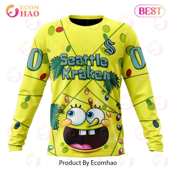 Seattle Kraken Specialized With SpongeBob Concept 3D Hoodie