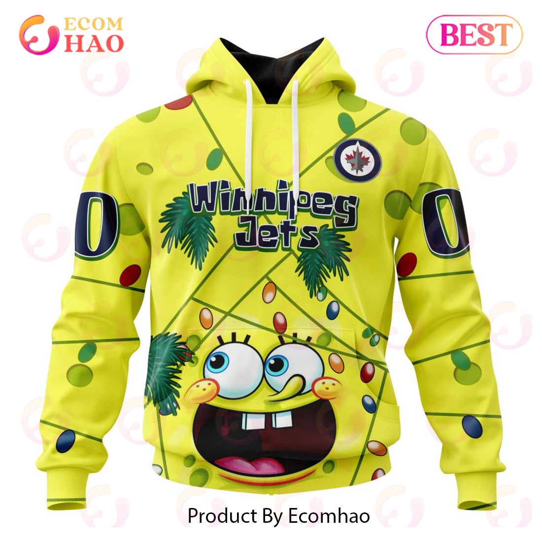 Winnipeg Jets Specialized With SpongeBob Concept 3D Hoodie