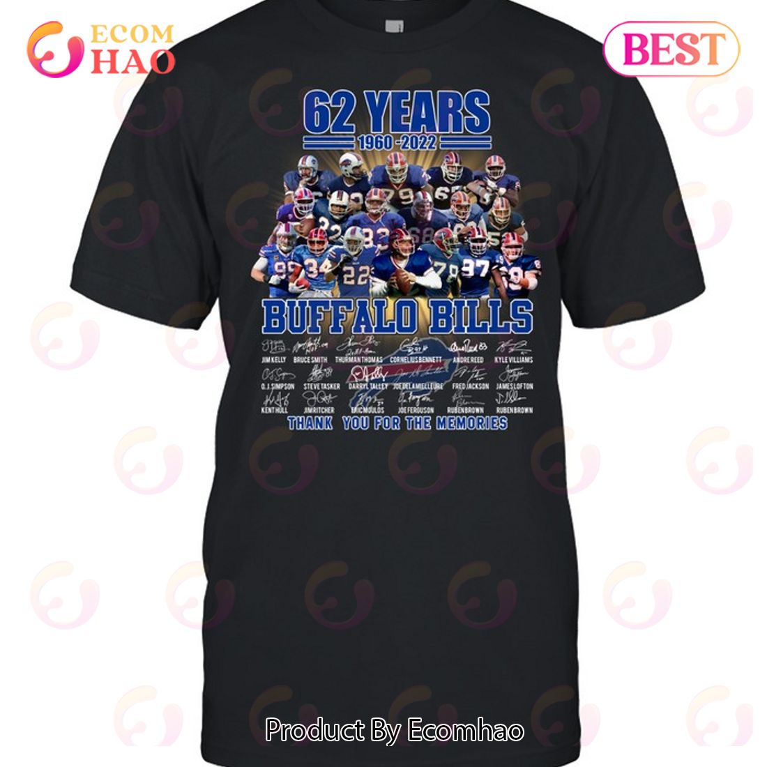 62 Years 1960 – 2022 Buffalo Bills Thank You For The Memories T-Shirt