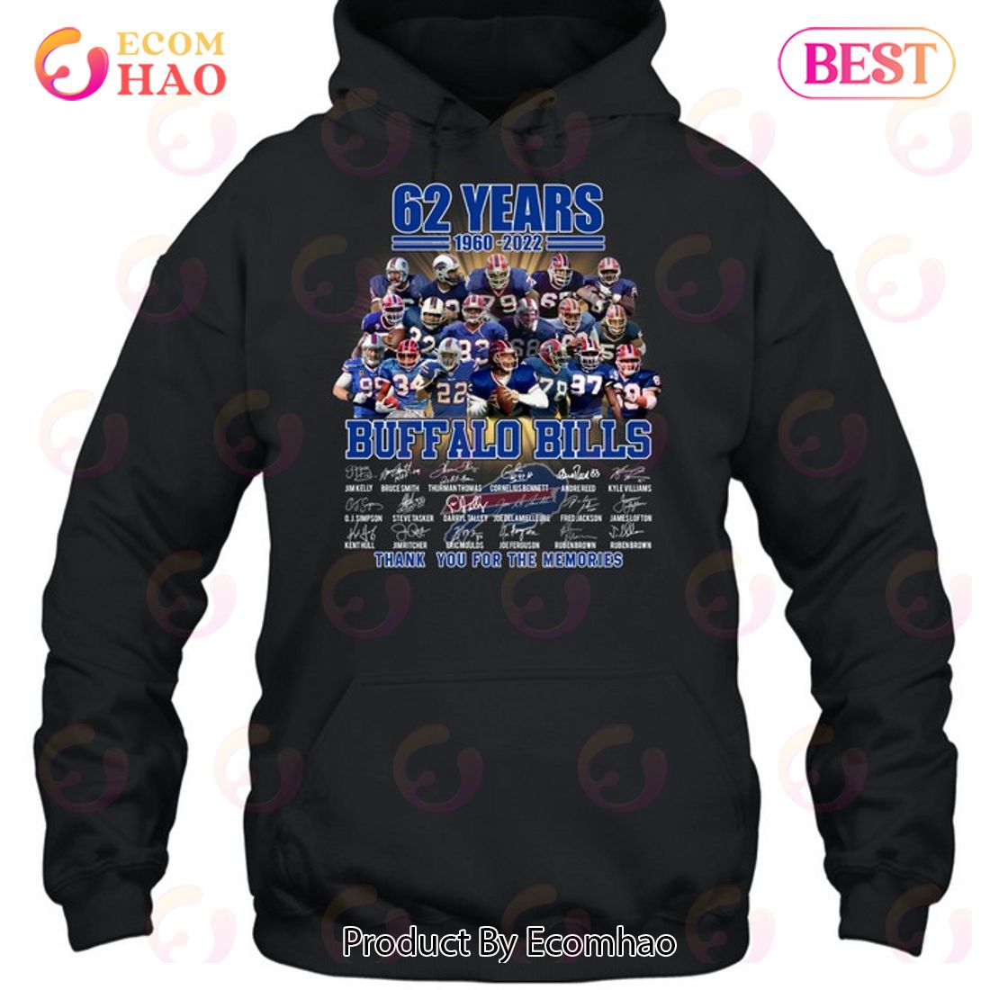 62 Years 1960 – 2022 Buffalo Bills Thank You For The Memories T-Shirt