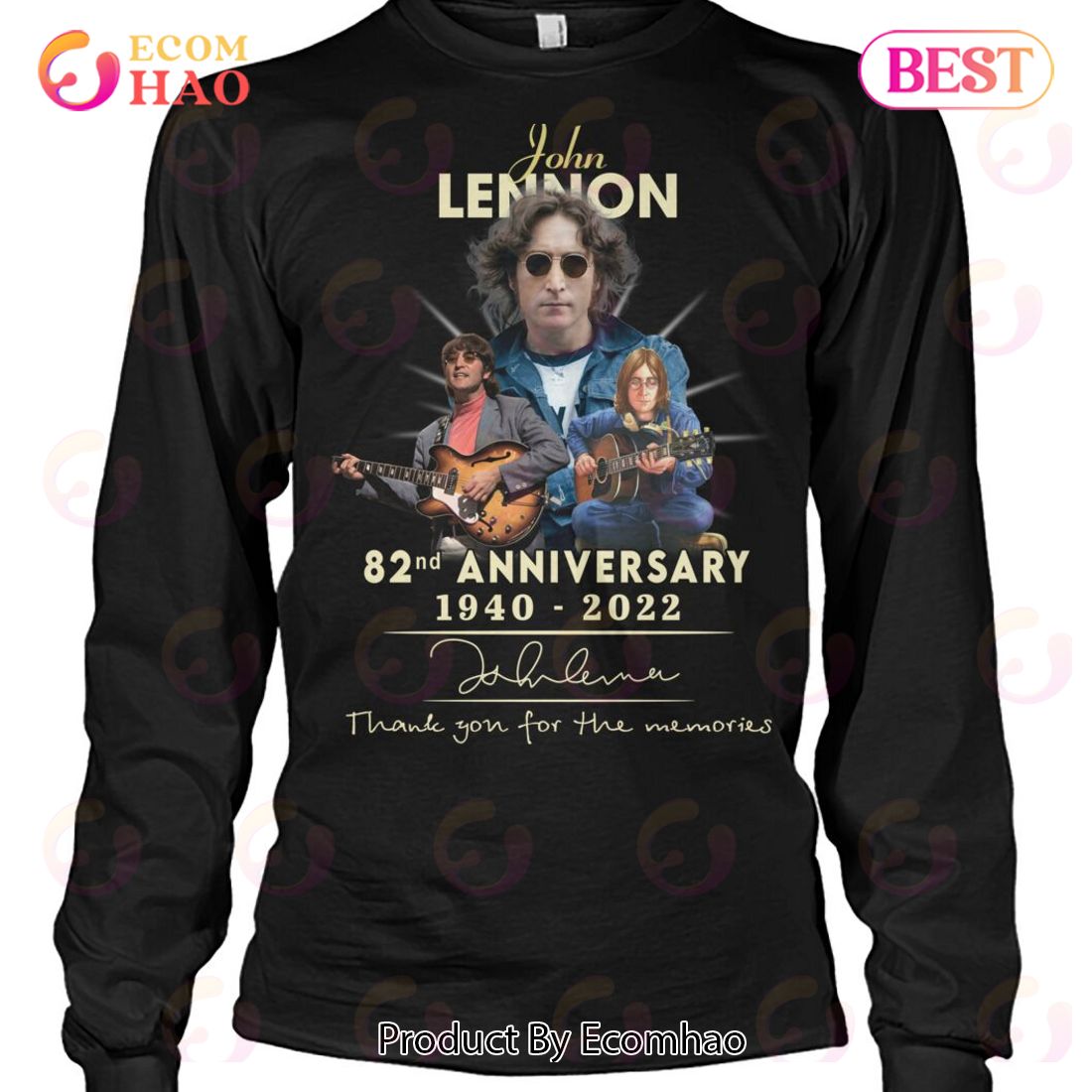 John Lennon 82nd Anniversary 1940 – 2022 Thank You For The Memories T-Shirt