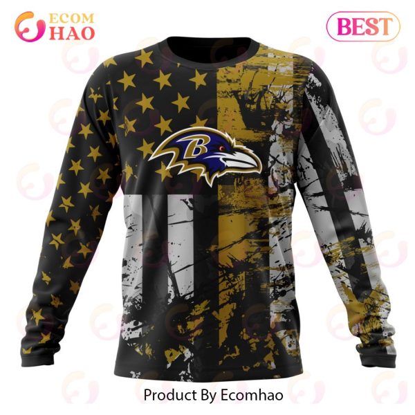 Baltimore Ravens Jersey For America 3D Hoodie