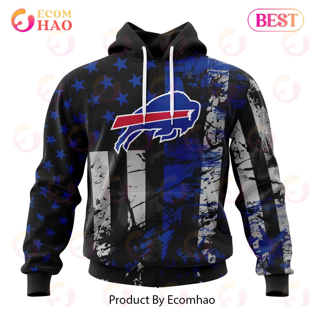 18% OFF Buffalo Bills Military Hoodies Cheap 3D Sweatshirt Long