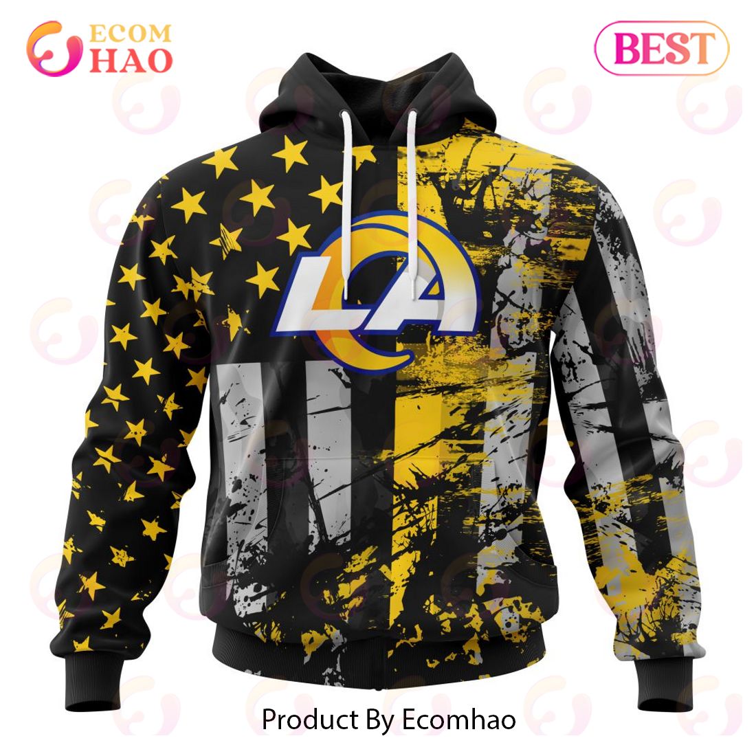 Los Angeles Rams Jersey For America 3D Hoodie