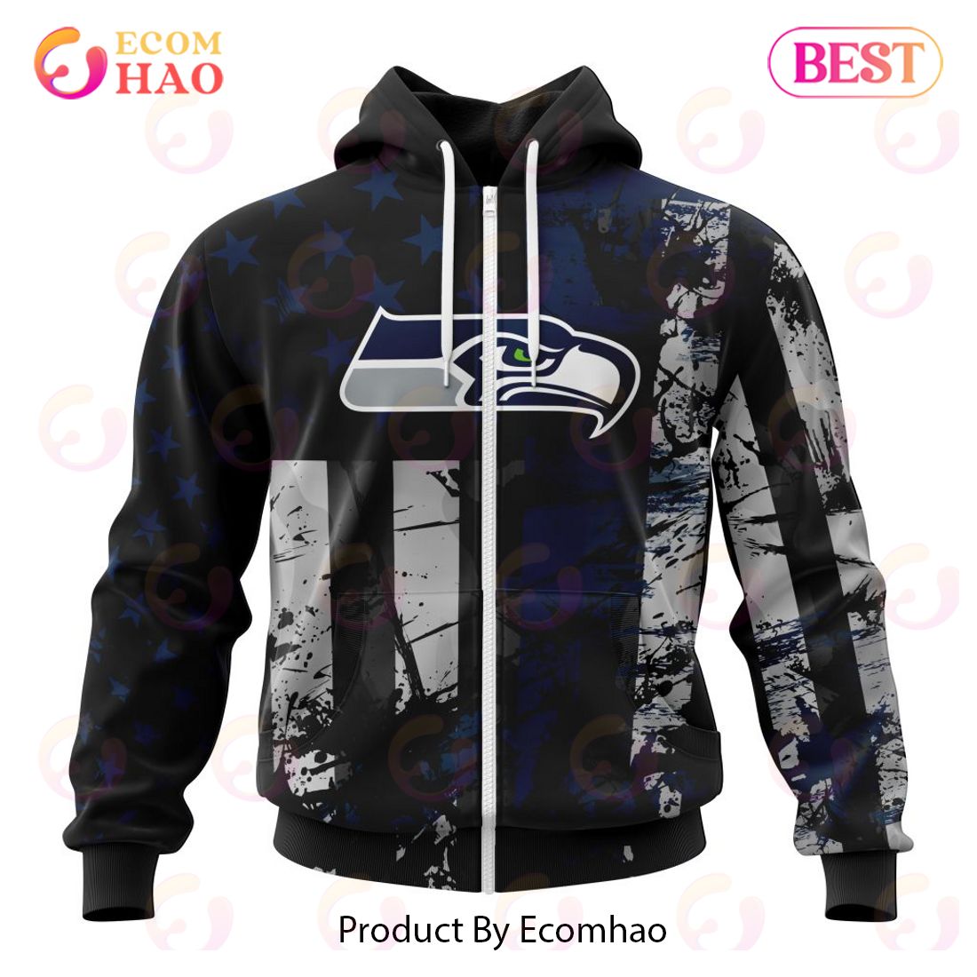 Seattle Seahawks Jersey For America 3D Hoodie