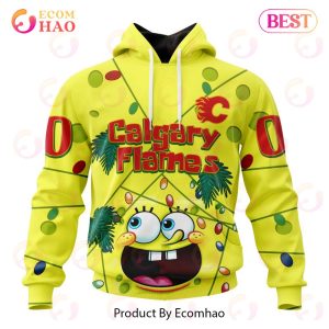 Calgary Flames Specialized With SpongeBob Concept 3D Hoodie