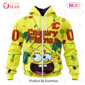 Calgary Flames Specialized With SpongeBob Concept 3D Hoodie