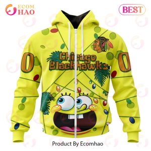Chicago BlackHawks Specialized With SpongeBob Concept 3D Hoodie