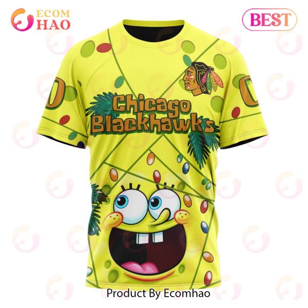 Chicago BlackHawks Specialized With SpongeBob Concept 3D Hoodie