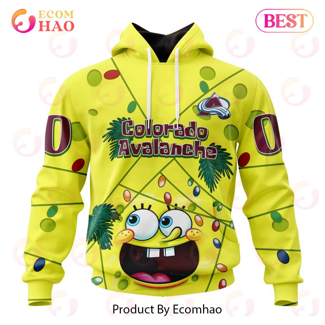 Colorado Avalanche Specialized With SpongeBob Concept 3D Hoodie