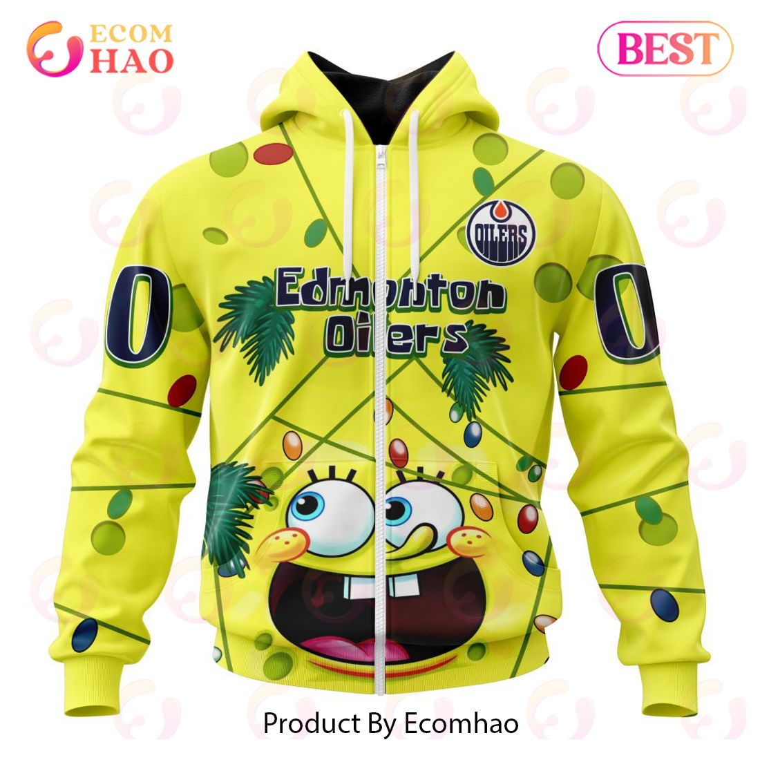 Edmonton Oilers Specialized With SpongeBob Concept 3D Hoodie