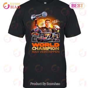 Max Verstappen 2022 Formula One World Champion Signatures T-Shirt