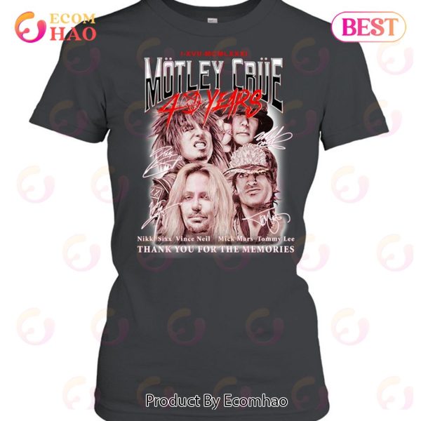 Mötley Crüe 40 Years Thank You For The Memories T-Shirt