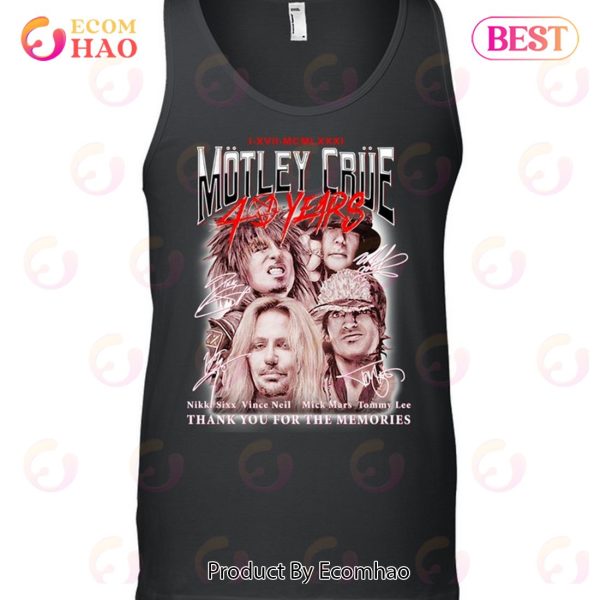 Mötley Crüe 40 Years Thank You For The Memories T-Shirt