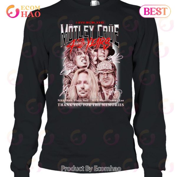 Mötley Crüe 40 Years Thank You For The Memories T-Shirt