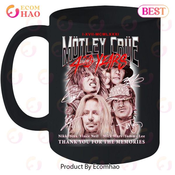 Mötley Crüe 40 Years Thank You For The Memories T-Shirt