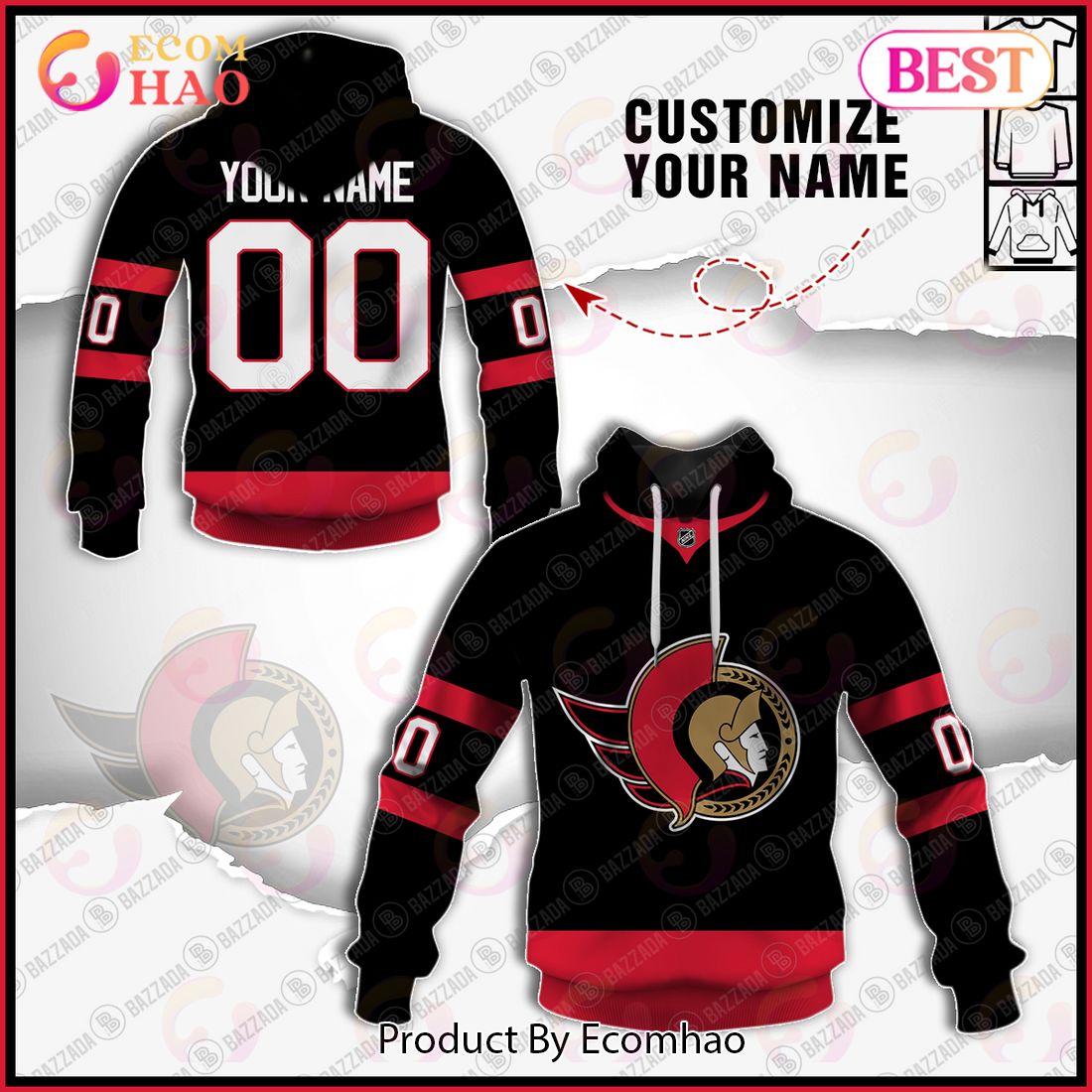 NHL Ottawa Senators Special Native Costume Hoodie Sweatshirt 3D Custom  Number And Name - Freedomdesign