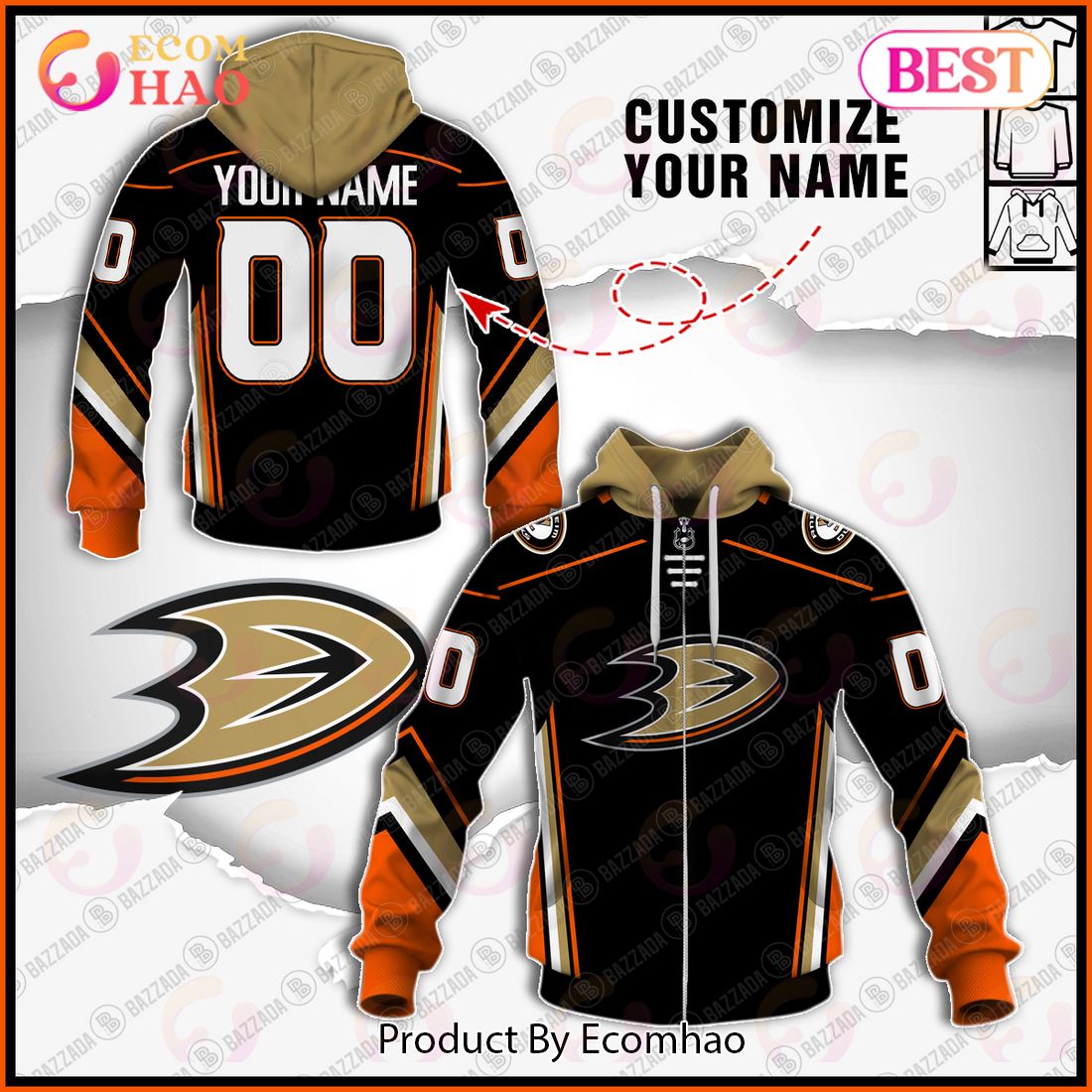 Personalize Special NHL Anaheim Ducks 2022 Home Jersey 3D Hoodie