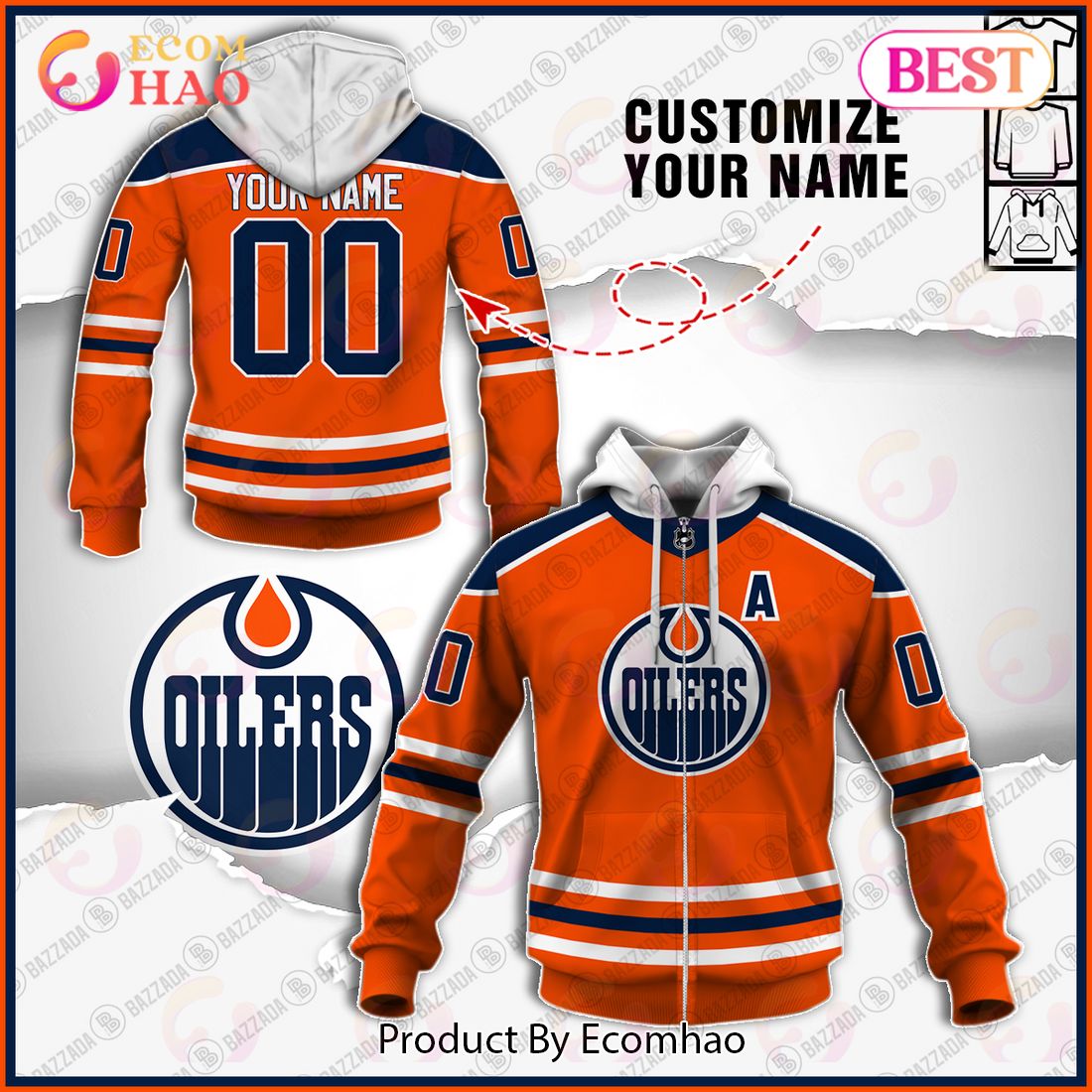 Personalize Special NHL Edmonton Oilers 2022 Home Jersey 3D Hoodie